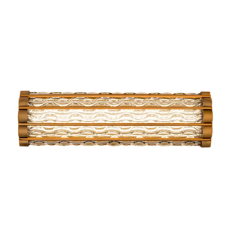 Image 4 Fortress 5.9"H x 20"W 1-Light Crystal Bath Bar in Aged Brass more views
