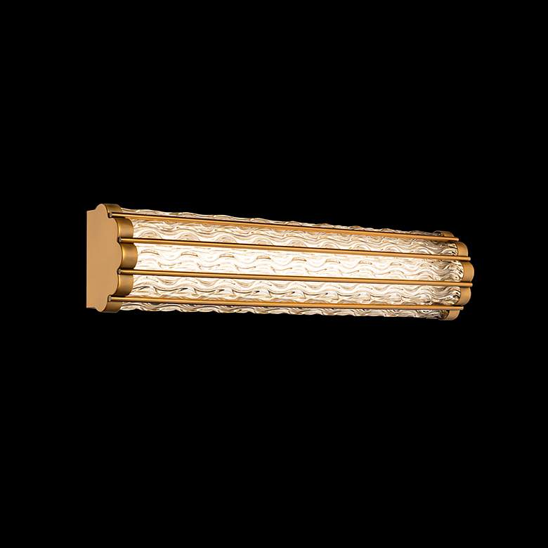 Image 3 Fortress 5.9"H x 27"W 1-Light Crystal Bath Bar in Aged Brass more views