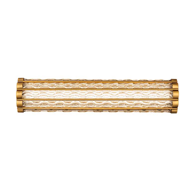 Image 4 Fortress 5.9"H x 27"W 1-Light Crystal Bath Bar in Aged Brass more views