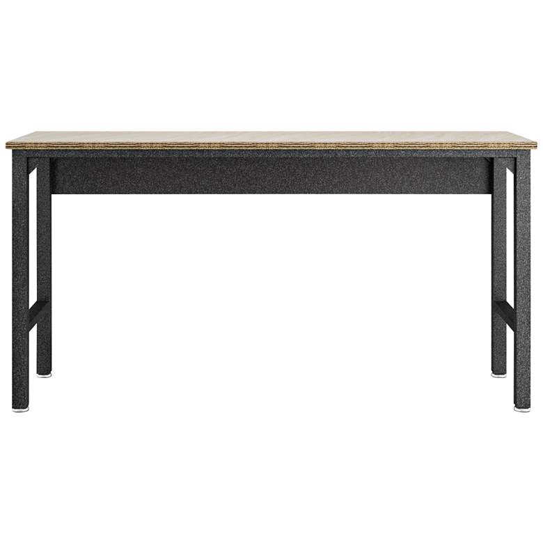 Image 1 Fortress 72 1/2" Natural Wood and Gray Steel Garage Table