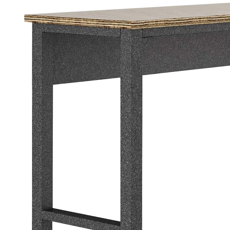 Image 2 Fortress 72 1/2" Natural Wood and Gray Steel Garage Table more views