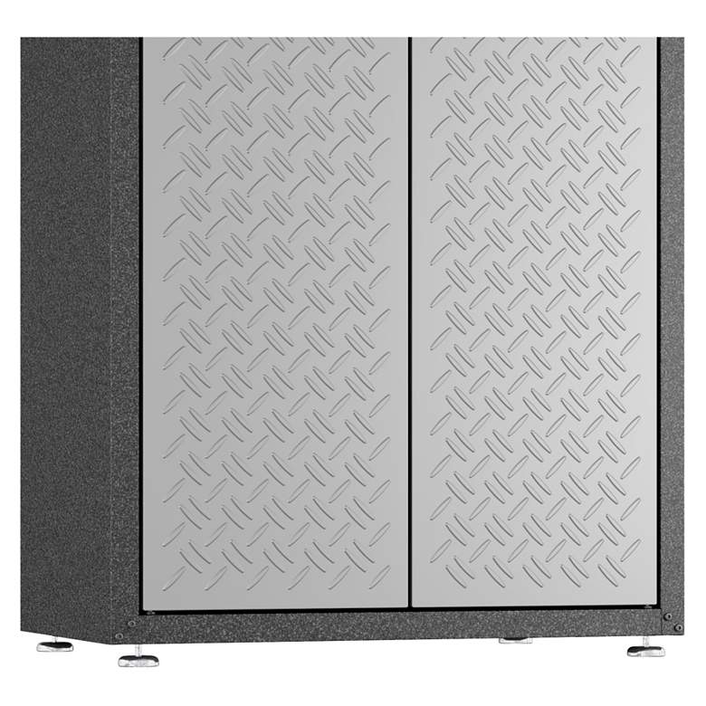 Image 6 Fortress 74 3/4 inch High Gray Textured Metal Garage Cabinet more views
