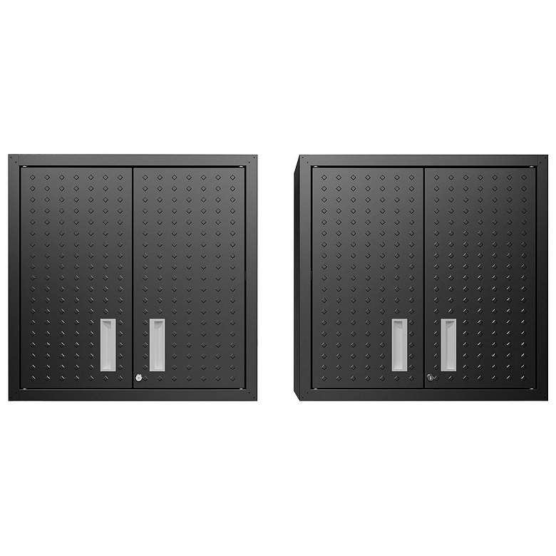 Image 1 Fortress Floating Garage Cabinet in Charcoal Grey (Set of 2)