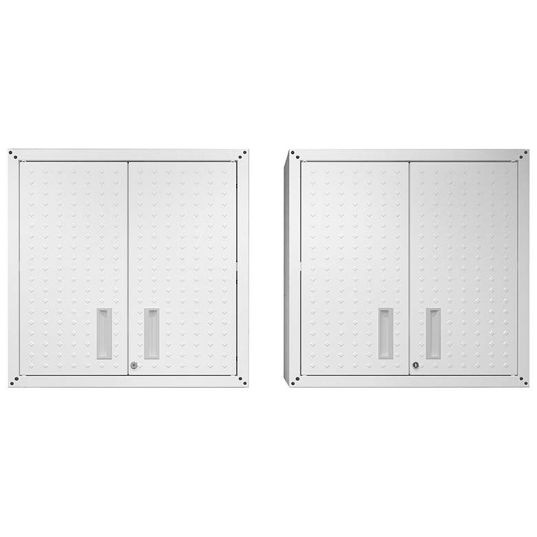 Image 1 Fortress Floating Garage Cabinet in White (Set of 2)