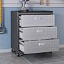 Fortress Gray Textured Metal 3-Drawer Garage Mobile Chest
