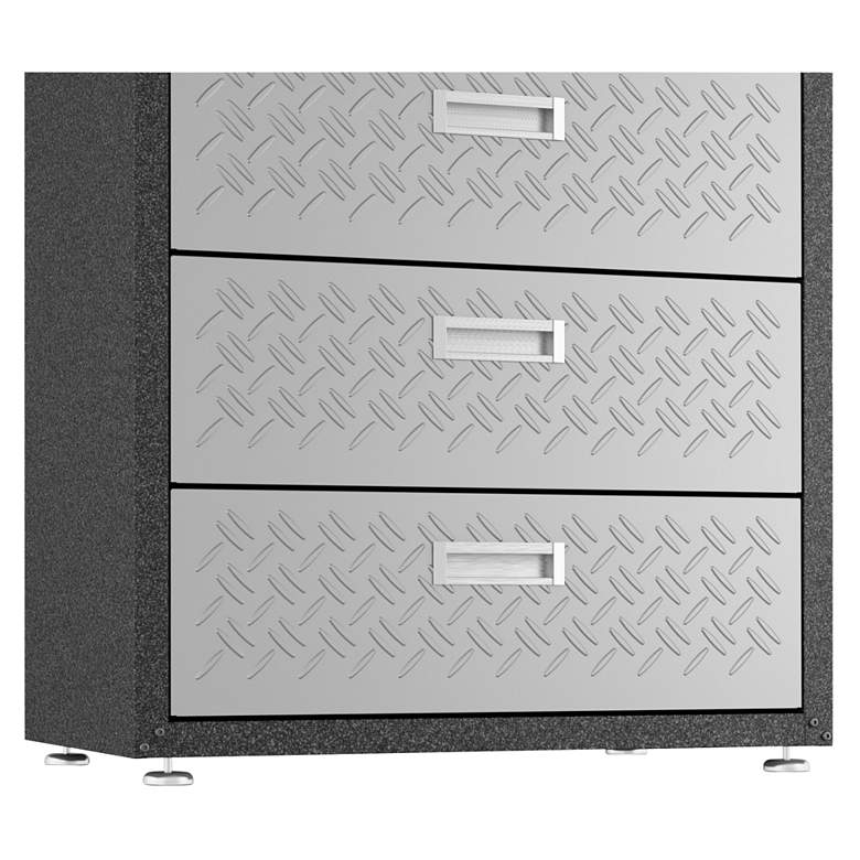 Image 3 Fortress Gray Textured Metal 3-Drawer Garage Mobile Chest more views