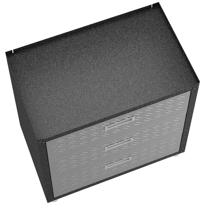 Image 6 Fortress Gray Textured Metal 3-Drawer Garage Mobile Chest more views