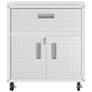 Fortress Mobile Garage Cabinet with Drawer and Shelves in White