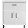 Fortress Mobile Garage Cabinet with Drawer and Shelves in White