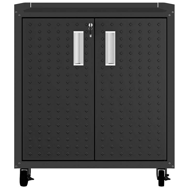 Image 1 Fortress Mobile Garage Cabinet with Shelves in Charcoal Grey