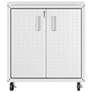 Fortress Mobile Garage Cabinet with Shelves in White