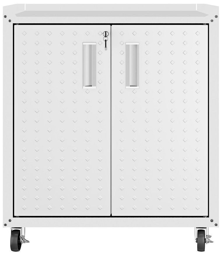 Image 2 Fortress Mobile Garage Cabinet with Shelves in White more views