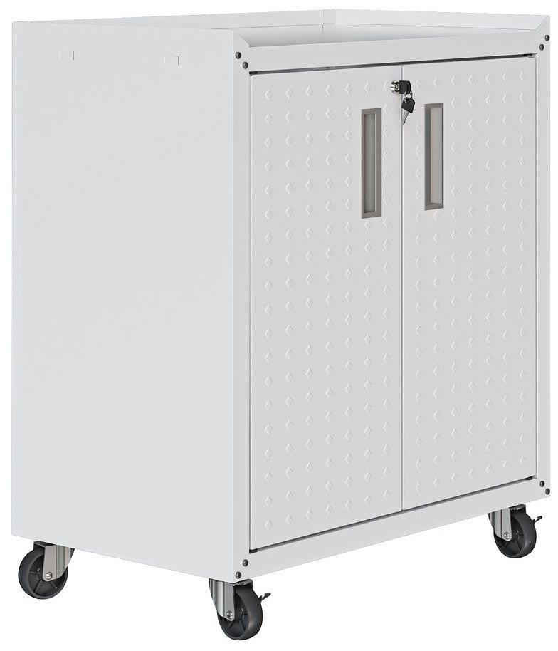 Image 6 Fortress Mobile Garage Cabinet with Shelves in White more views