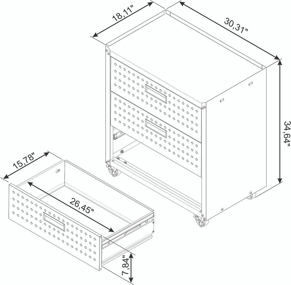 Image 4 Fortress Mobile Garage Chest with Drawers in Charcoal Grey more views