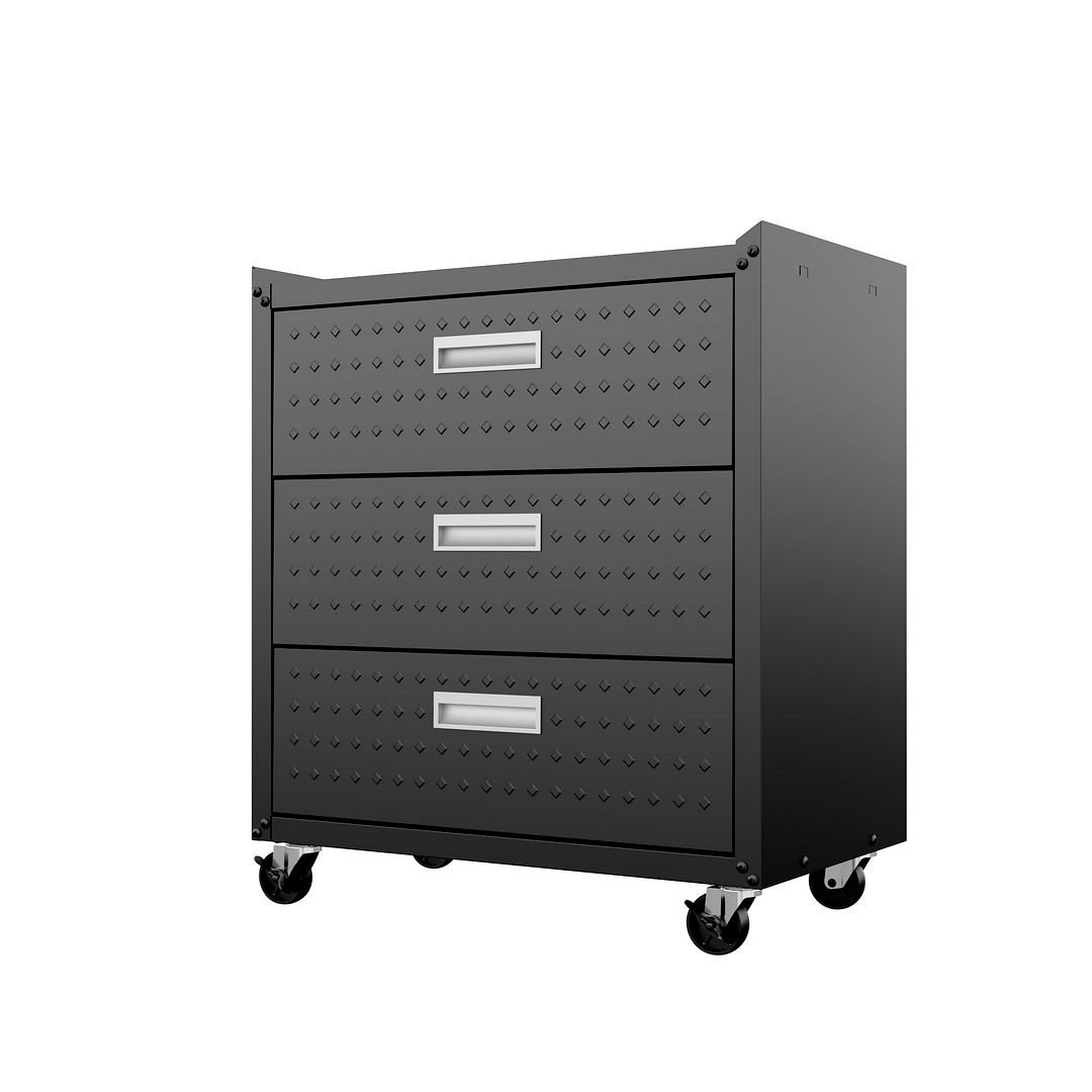 Fortress Mobile Garage Chest with Drawers in Charcoal Grey