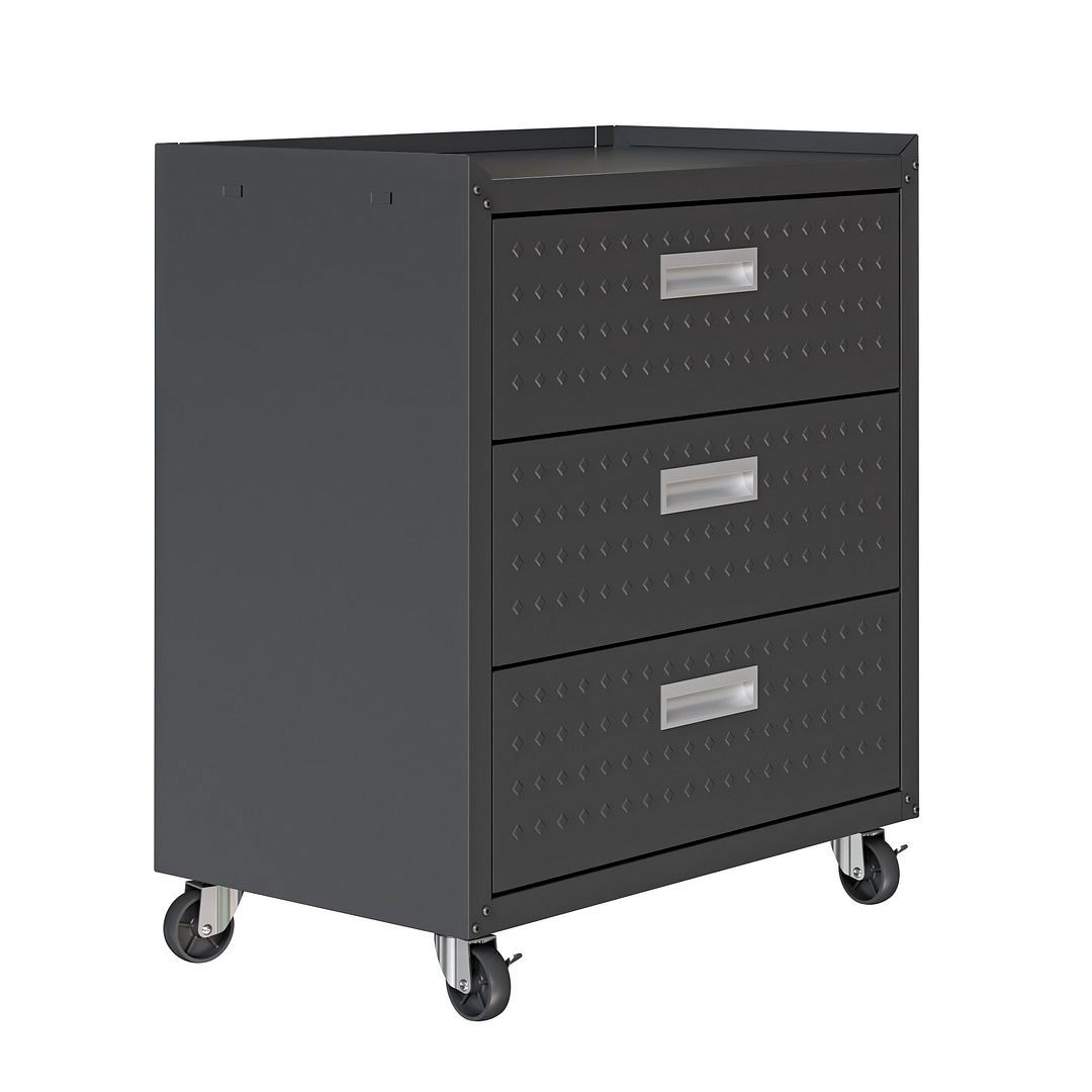 Fortress Mobile Garage Chest with Drawers in Charcoal Grey