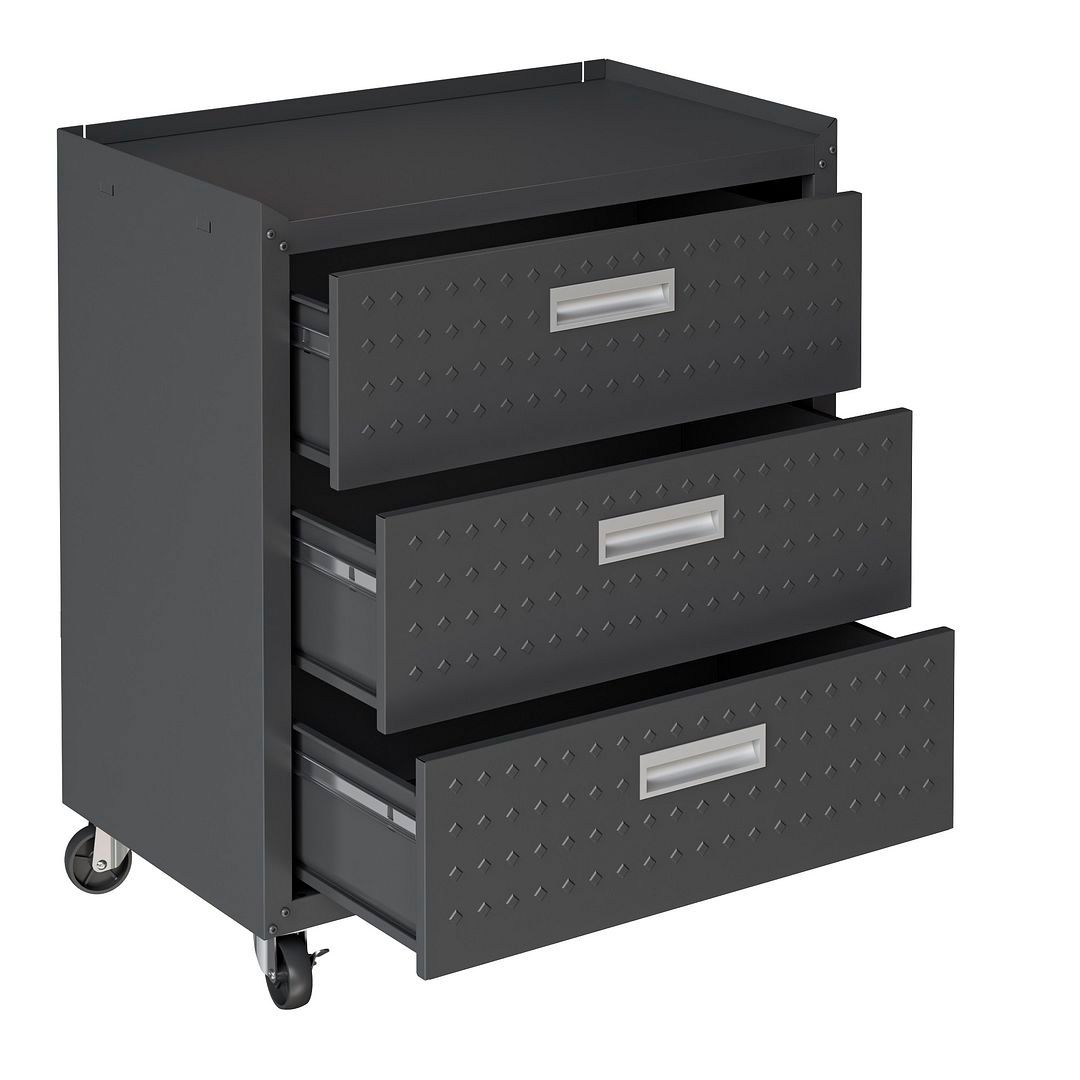 Fortress Mobile Garage Chest with Drawers in Charcoal Grey