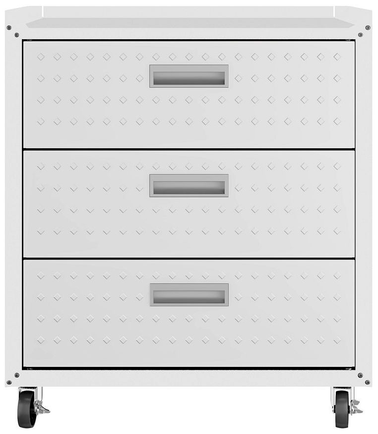 Image 3 Fortress Mobile Garage Chest with Drawers in White more views