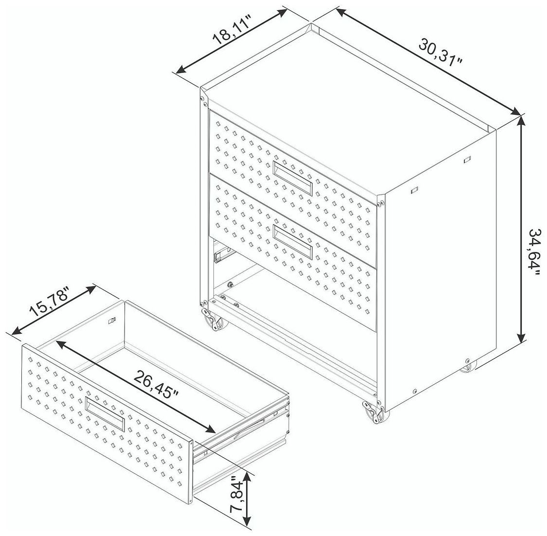 Image 4 Fortress Mobile Garage Chest with Drawers in White more views