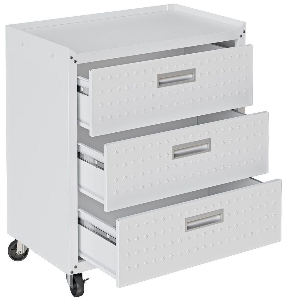 Image 6 Fortress Mobile Garage Chest with Drawers in White more views