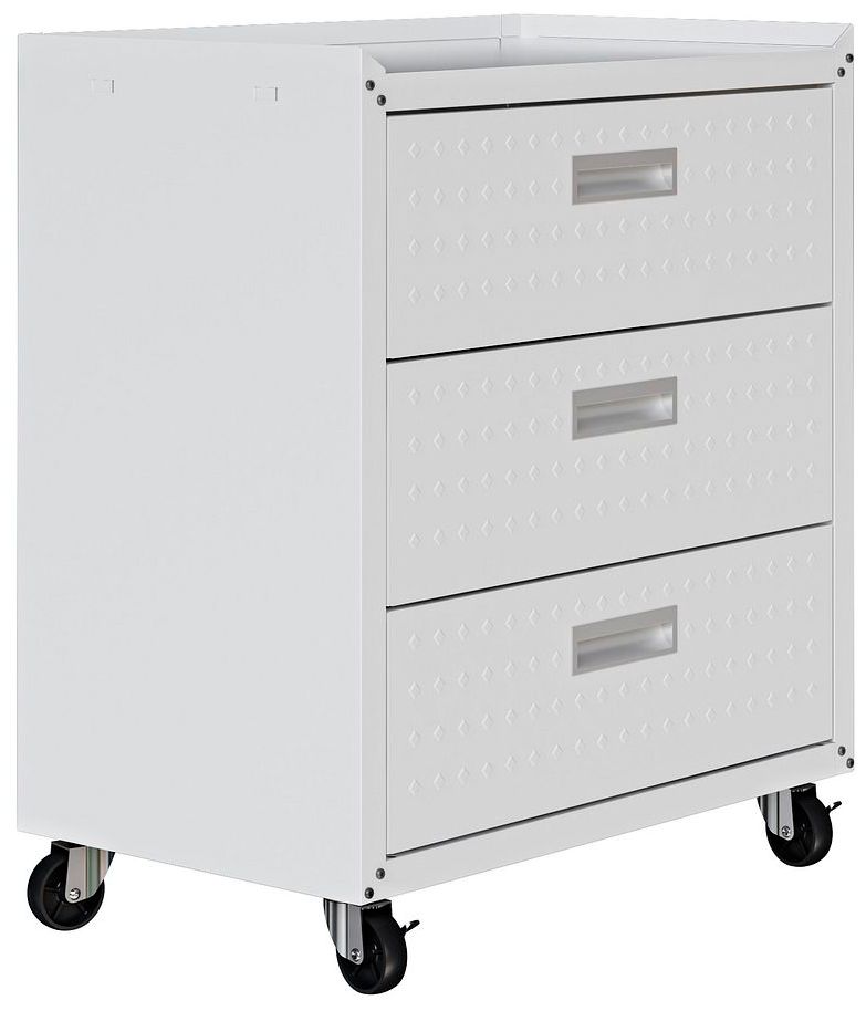 Fortress Mobile Garage Chest with Drawers in White