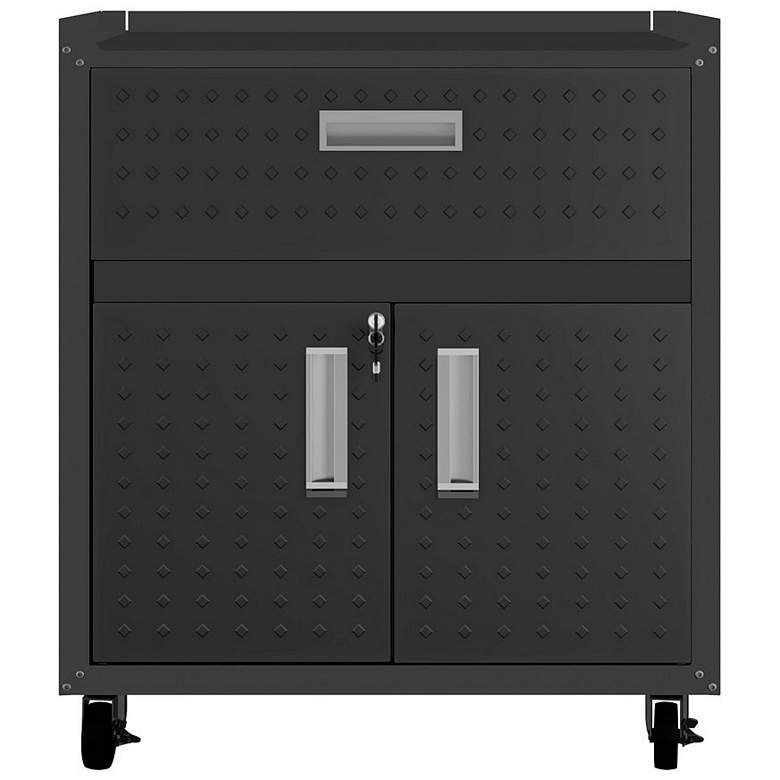 Image 1 Fortress Textured Metal 31.5" Garage Mobile Cabinet with 1 Full Extens