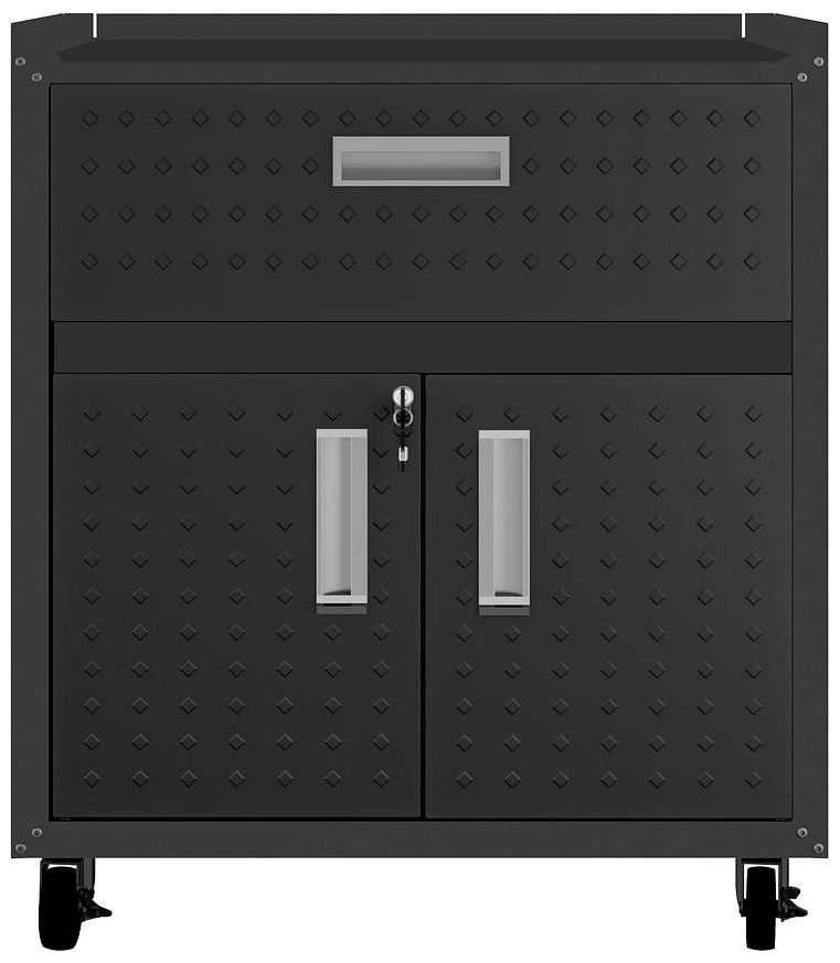 Image 3 Fortress Textured Metal 31.5" Garage Mobile Cabinet with 1 Full Extens more views