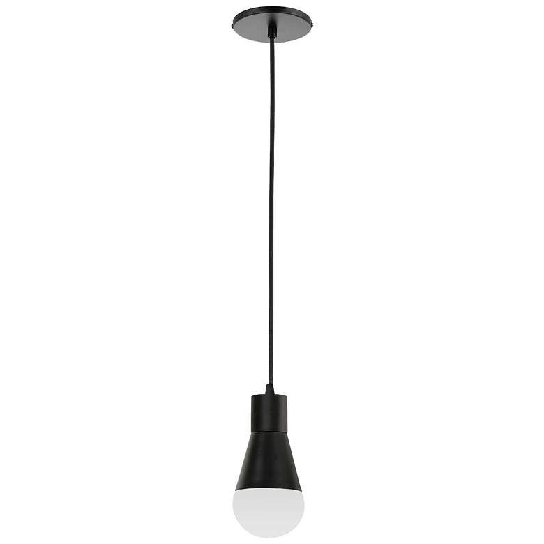 Image 1 Fortuna 3.5" Wide 1 Light Matte Black Pendant