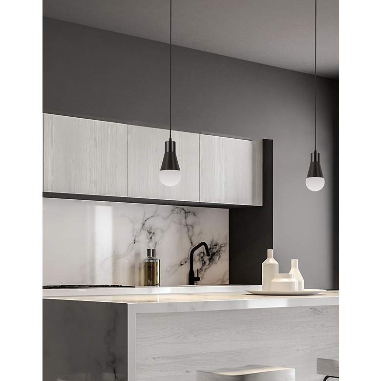 Image 2 Fortuna 3.5" Wide 1 Light Matte Black Pendant more views