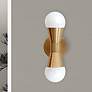 1_Fortuna 7 1/4" High Aged Brass 2-Light Wall Sconce
