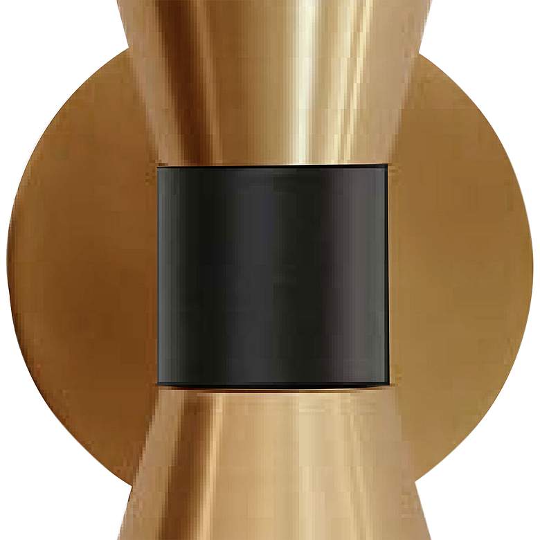 Image 4 Fortuna 7 1/4" High Aged Brass and Black 2-Light Wall Sconce more views