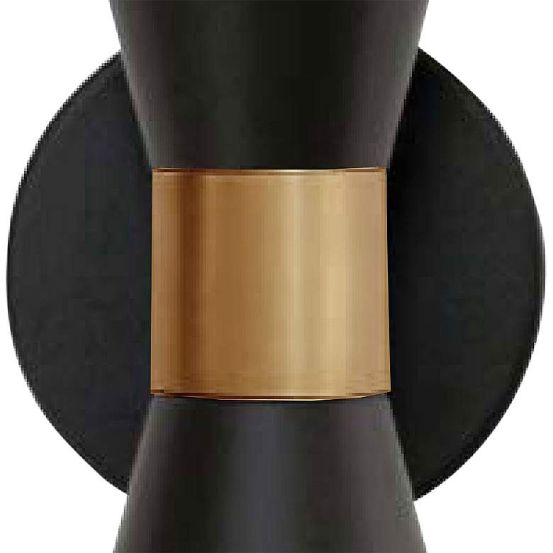 Image 4 Fortuna 7 1/4"H Matte Black and Brass 2-Light Wall Sconce more views