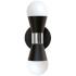 Fortuna 7 1/4"H Matte Black and Chrome 2-Light Wall Sconce