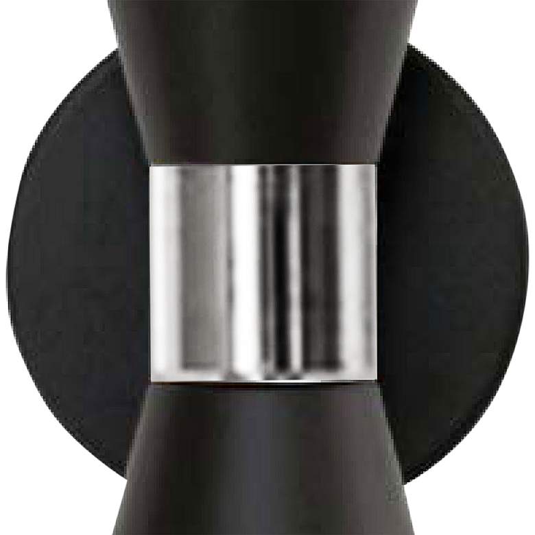 Image 4 Fortuna 7 1/4 inchH Matte Black and Chrome 2-Light Wall Sconce more views