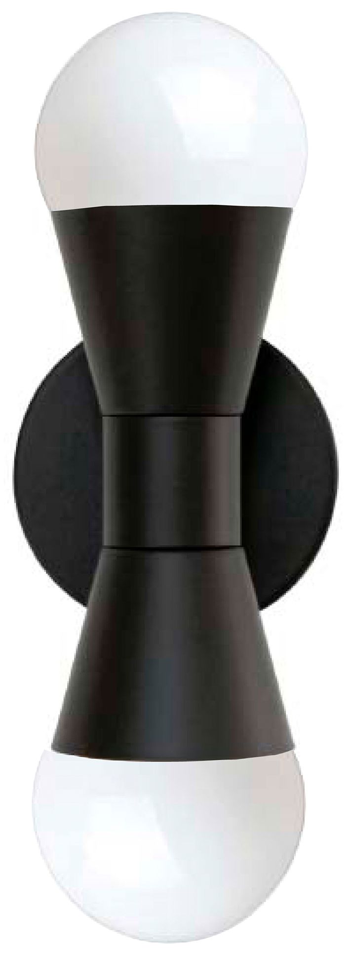 Fortuna 8.25" High 2 Light Matte Black Wall Sconce
