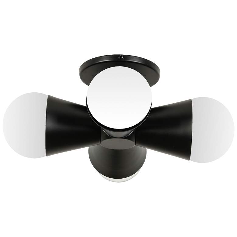 Image 1 Fortuna 8.25" Wide 4 Light Matte Black Flush Mount