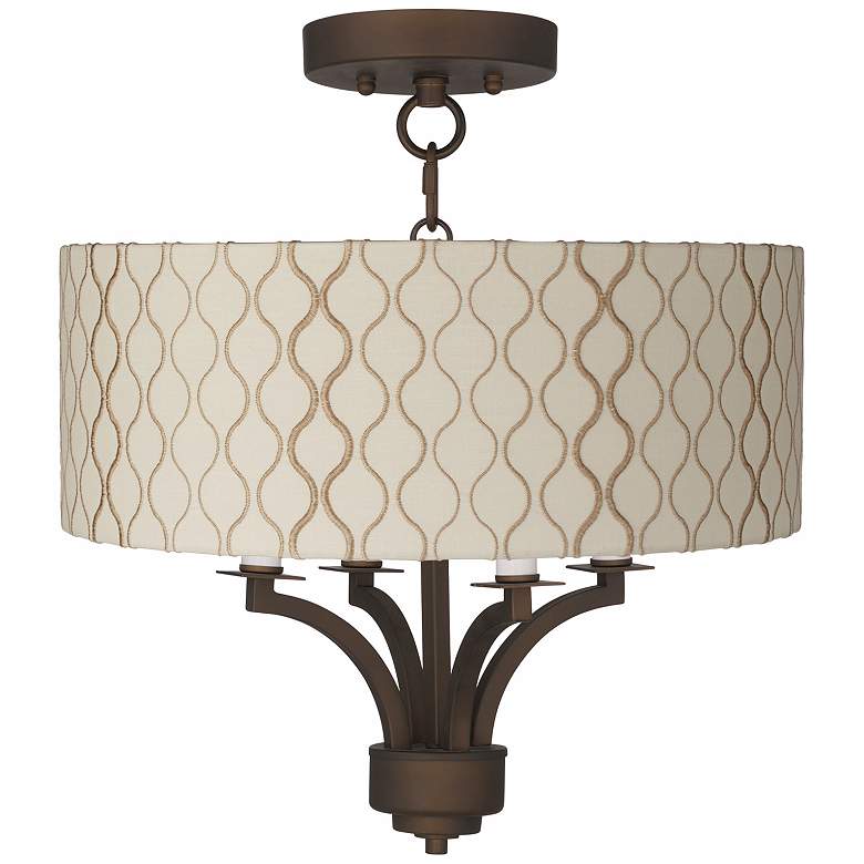 Image 1 Fortuna Bronze 16 inch Wide Hourglass Ceiling Light