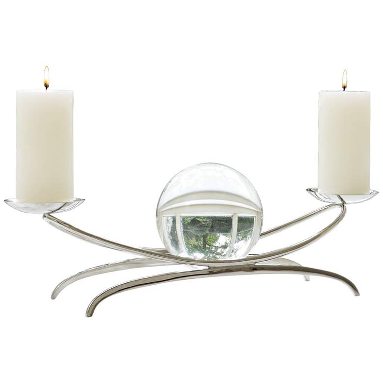 Image 1 Fortune Teller 21 3/4" Wide Nickel Finish Candle Holder