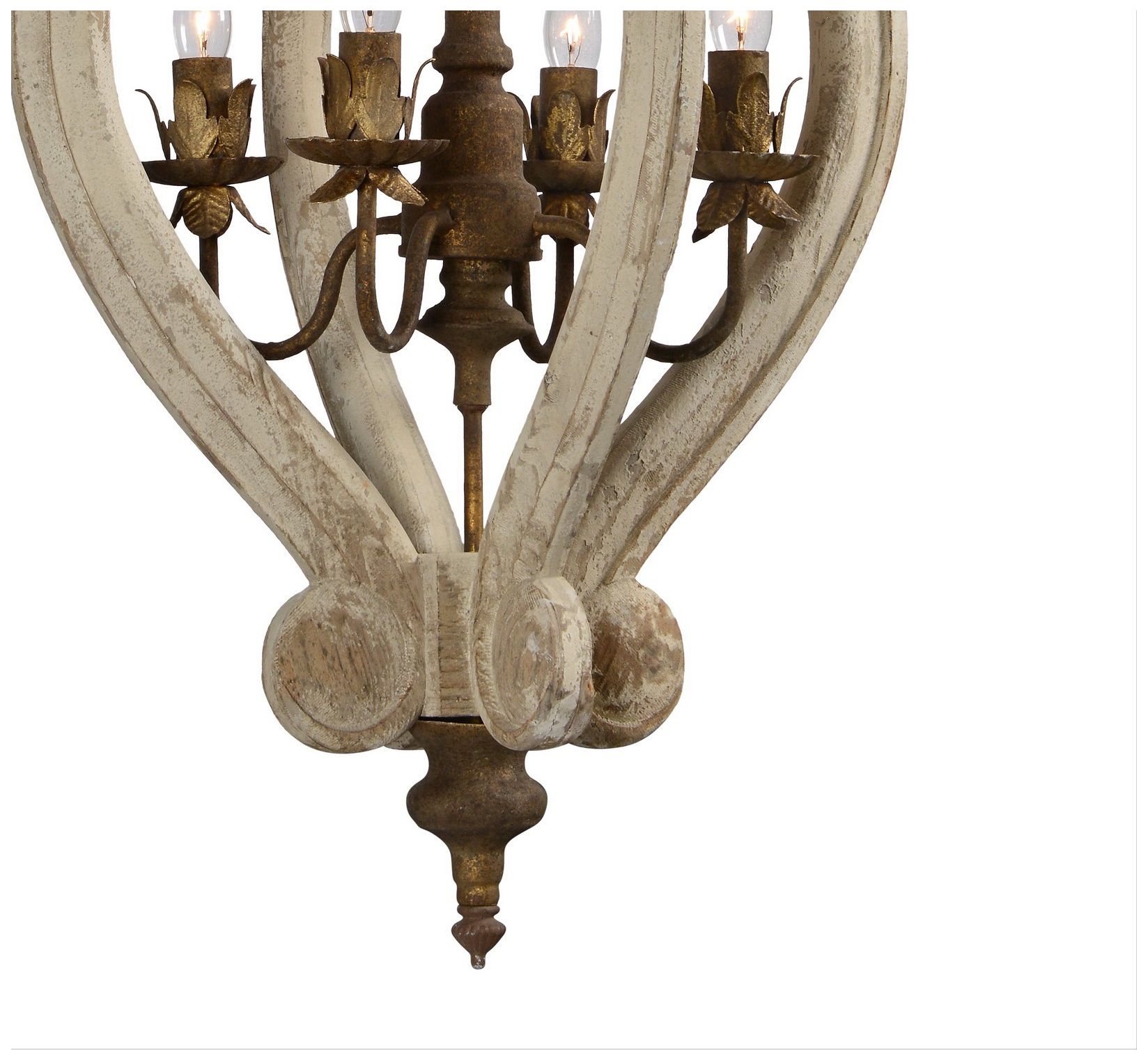 Image 4 Forty West Abbey 19x39.5" Metal and Wood Chandelier more views
