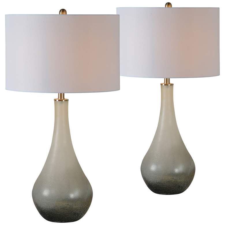 Image 1 Forty West Abigail Dusky Gray Vase Table Lamps Set of 2