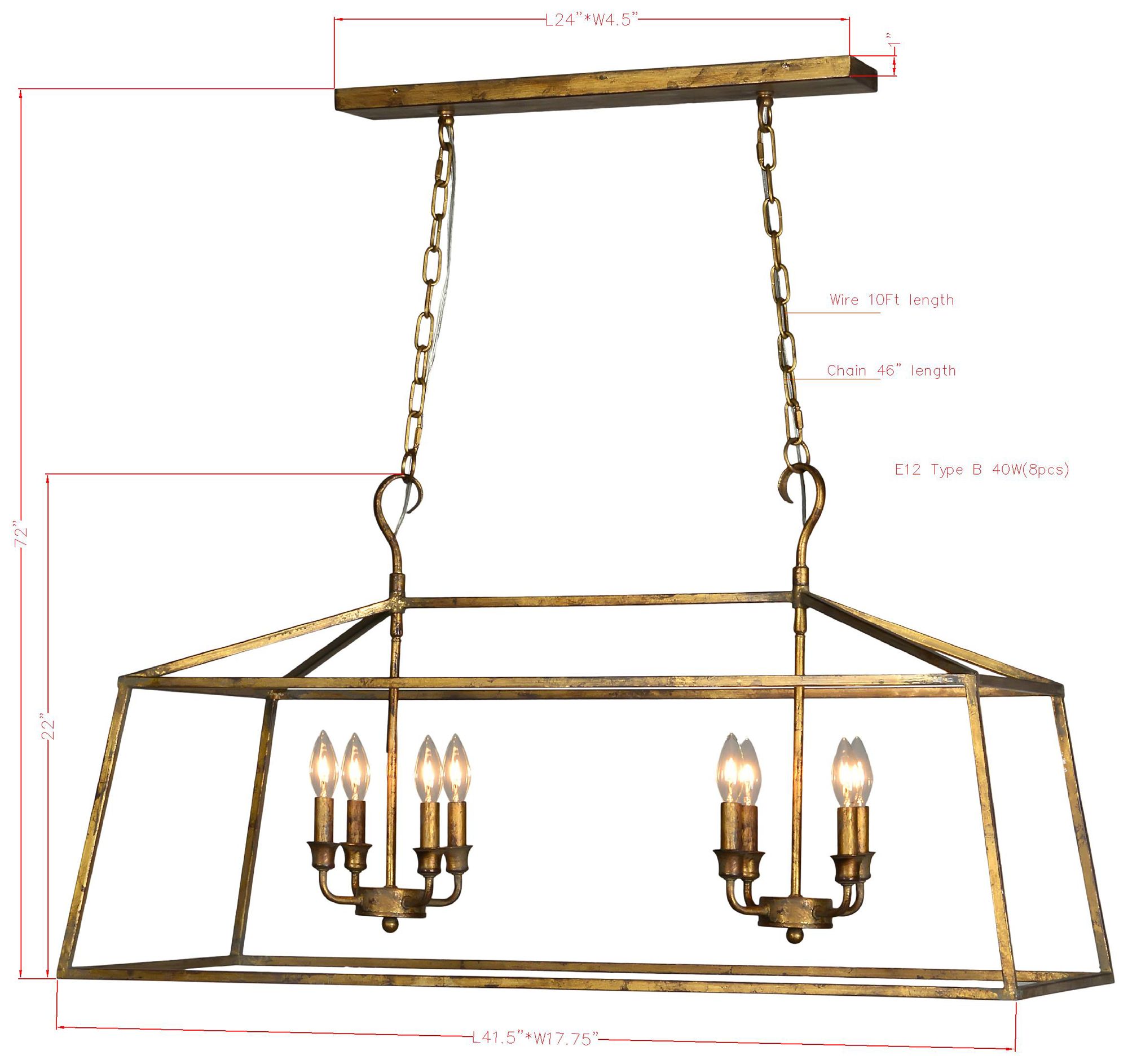 Image 5 Forty West Addie 41.5x17.75x22" Gold Metal Bar Light more views