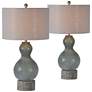 Forty West Amora Dusky Gray Gourd Glass Table Lamps Set of 2