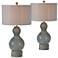 Forty West Amora Dusky Gray Gourd Glass Table Lamps Set of 2