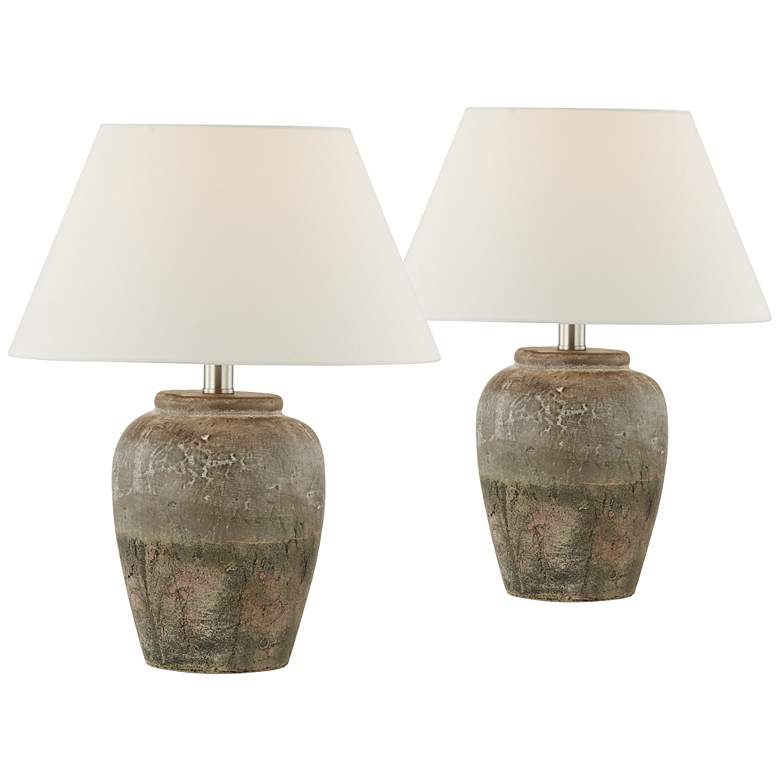 Image 1 Forty West Anders 20" High Hues of Brown Accent Table Lamps Set of 2