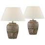 Forty West Anders 20" High Hues of Brown Accent Table Lamps Set of 2