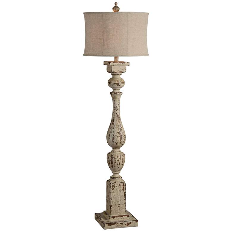 Image 2 Forty West Anderson 66" Rustic White Column Farmhouse Floor Lamp