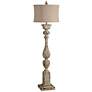 2_Forty West Anderson 66" Rustic White Column Farmhouse Floor Lamp
