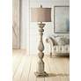1_Forty West Anderson 66" Rustic White Column Farmhouse Floor Lamp