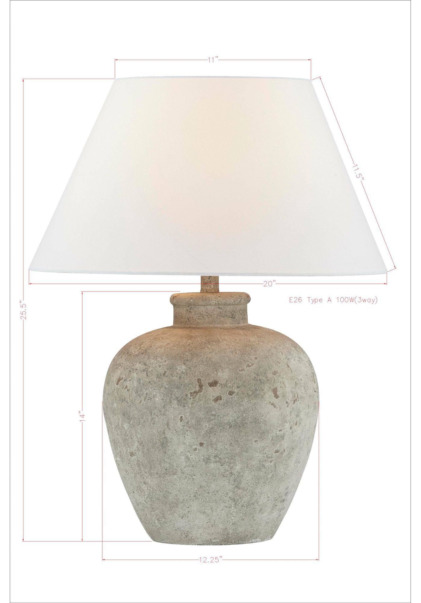 Image 5 Forty West Ansley 25 1/2" High Rustic Taupe Pot Table Lamp more views
