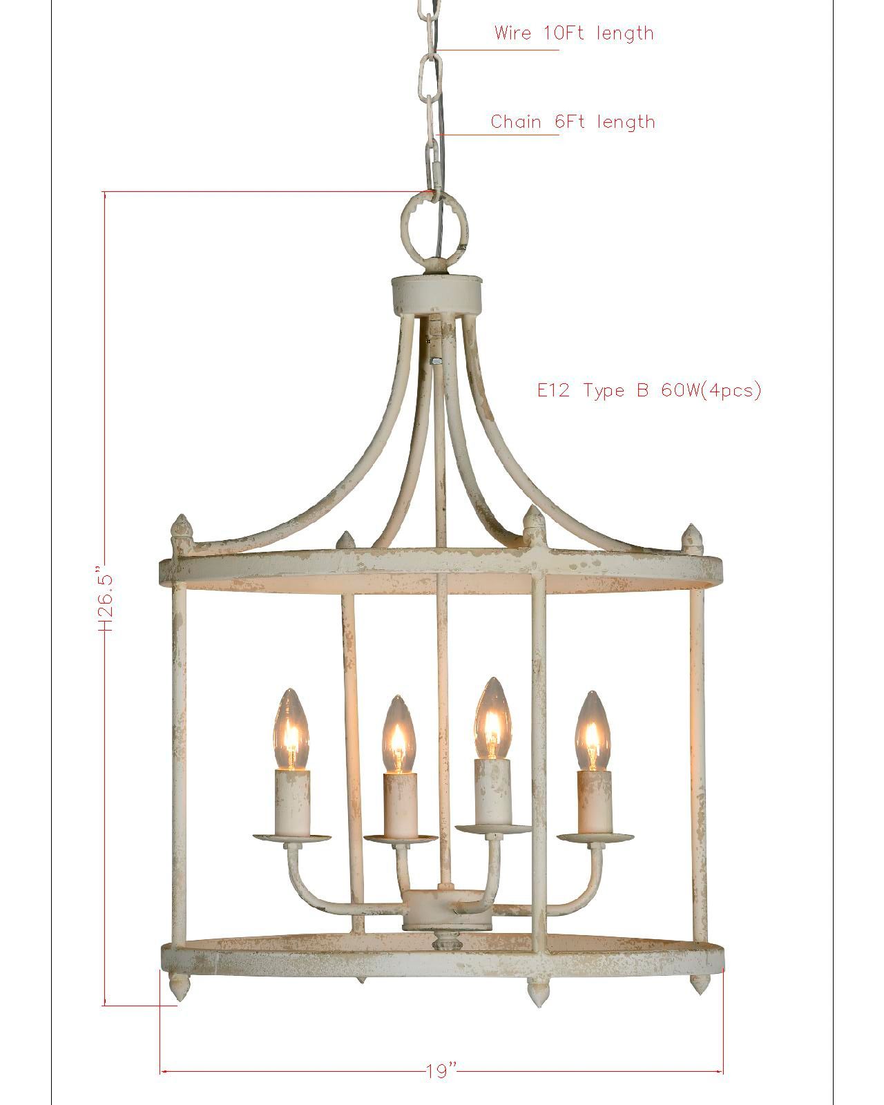 Forty West Arlington 19x26.5" White Metal Chandelier